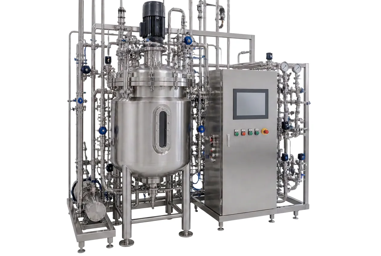 Diagram of the measuring points in a bioprocessing & process skids